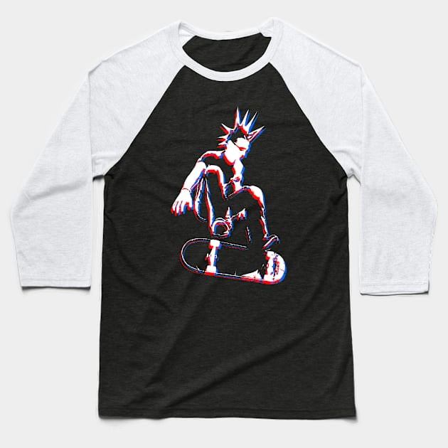 3D punk skater Baseball T-Shirt by asyrum